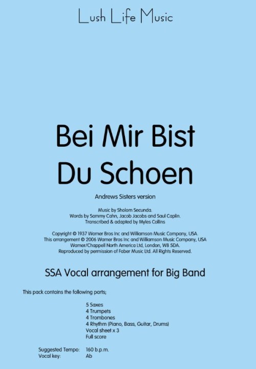 BEI MIR BIST DU SCHOEN (Andrews Sisters)